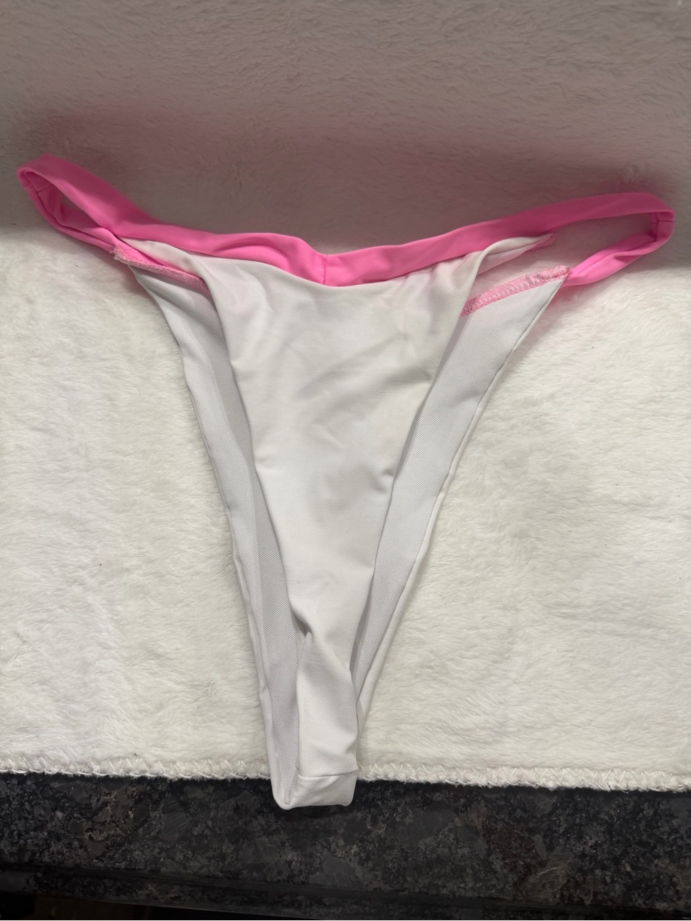 White Hot Pink High Cut Thong Bikini Bottom Medium